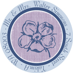 Name Doodles - Round Address Labels/Stickers (Leonie Blue)